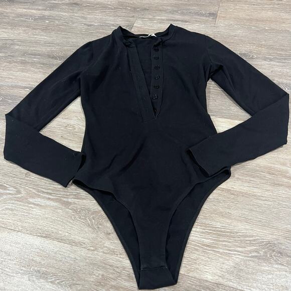 Reformation Black Nisa Knit Bodysuit Size X Small - Picture 4 of 7